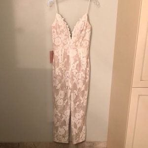 Hayley Paige lace jumpsuit great for any bridal events.